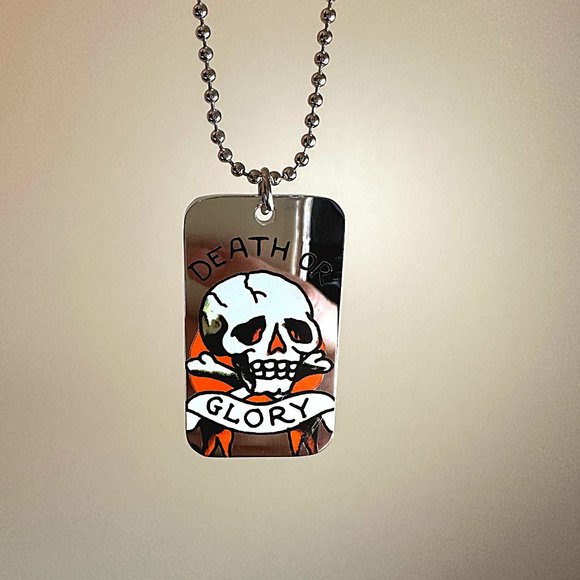ED HARDY VINTAGE by Christian Audigier / Death Or Glory Single Dog Tag - Picture 3 of 8
